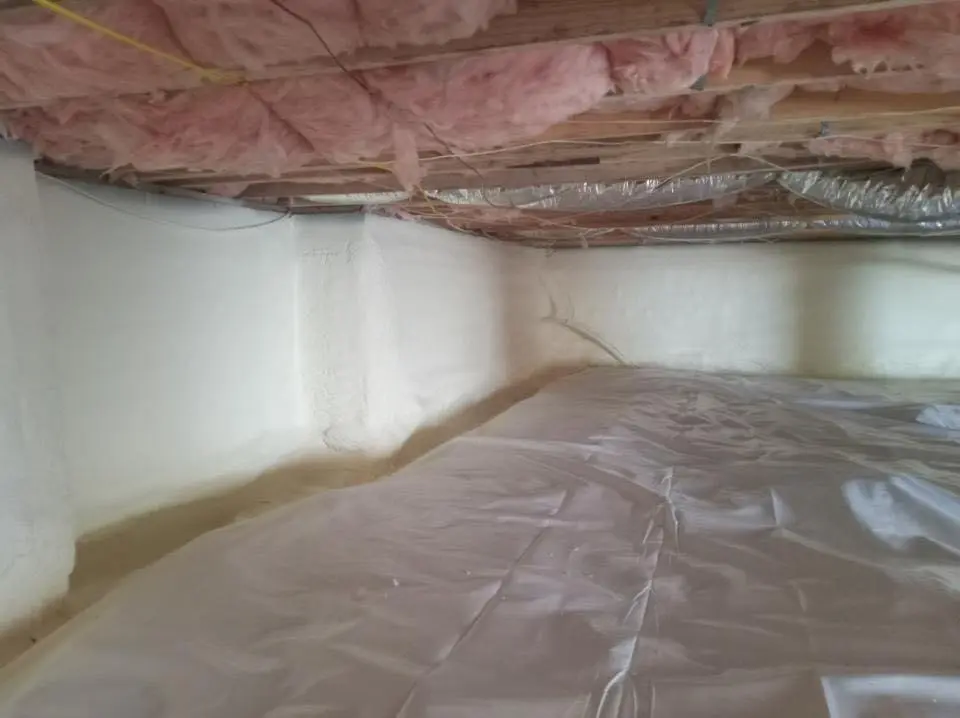 Crawl space encapsulation with closed-cell spray foam for Storm Damage Roof Repair in Oak Grove